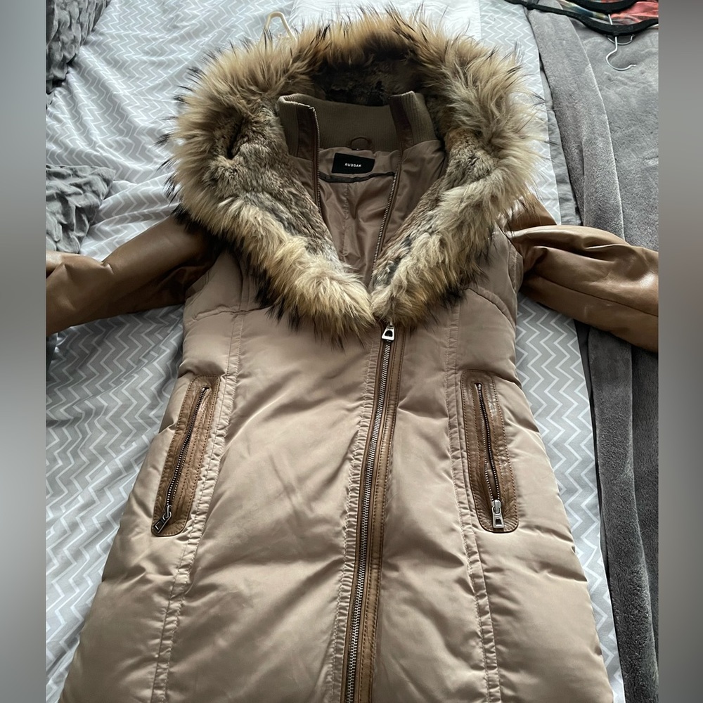 Rudsak leather and rabbit fur jacket.